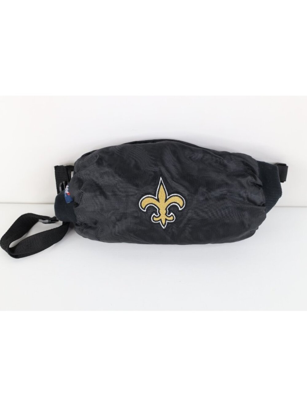 Vintage 90s Y2K New Orleans Saints Football Belted Hand Warmer Muff Bag Black